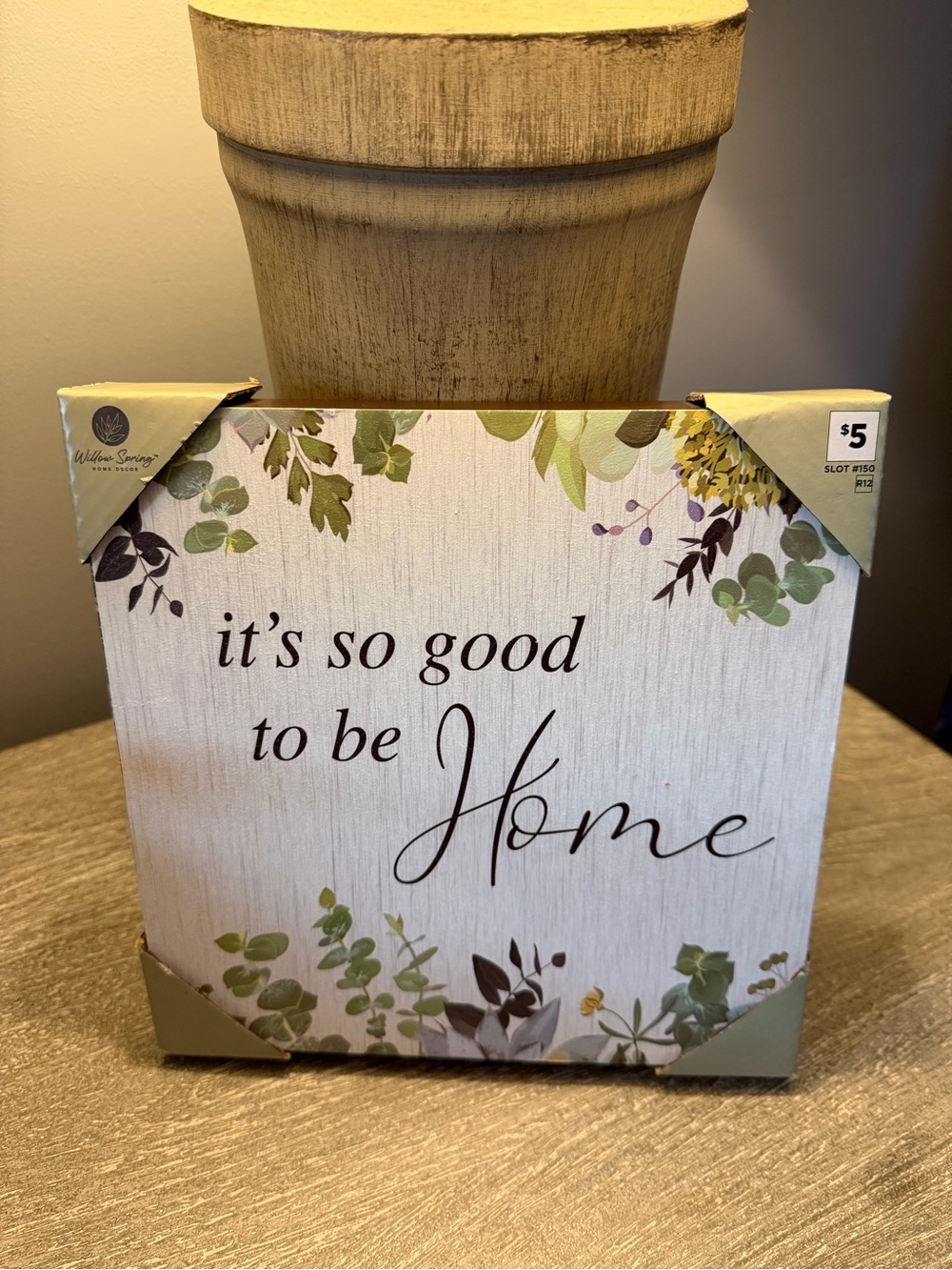 Willow Springs "It's So Good to Be Home" Wall Art - Cream and Green